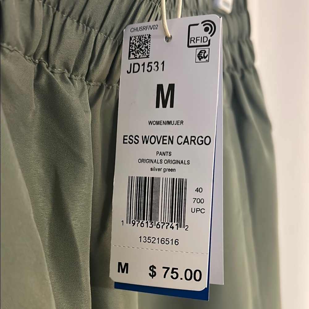Silver Green Woven Cargo Pants